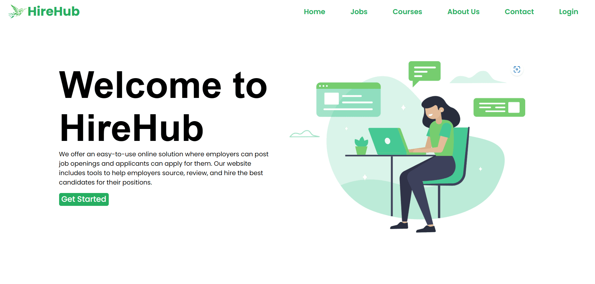 HireHub user interface